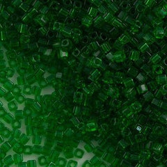 Miyuki 1.8mm Cube Seed Bead Transparent Green 8g Tube (146)