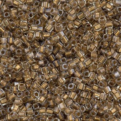 Miyuki 1.8mm Square Seed Bead Inside Color Lined Gold Luster 8g Tube (234)
