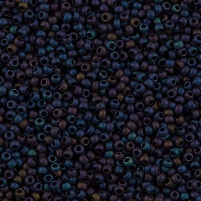 Toho Round Seed Bead 11/0 Matte Metallic Blue Iris 2.5-inch Tube (82F)