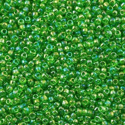 Toho Round Seed Bead 8/0 Transparent Light Green AB 2.5-inch tube (167)