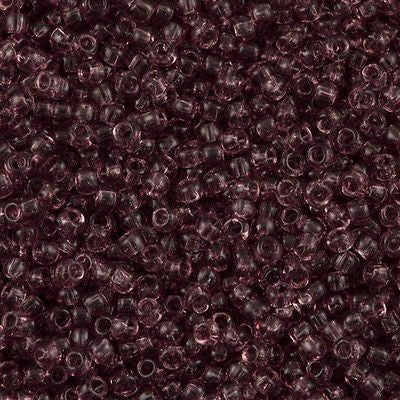 Toho Round Seed Bead 8/0 Transparent Amethyst 5.5-inch tube (6)