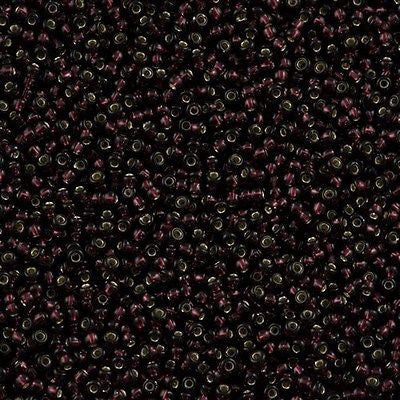 Miyuki Round Seed Bead 11/0 Silver Lined Smoke Amethyst 15g (2428)