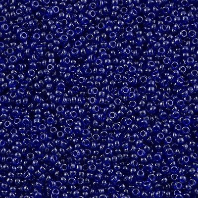 Miyuki Round Seed Bead 15/0 Transparent Cobalt Luster 2-inch Tube (2243)