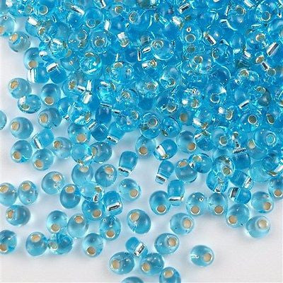 Miyuki 4mm Magatama Seed Bead Silver Lined Blue Topaz 23g Tube (18)