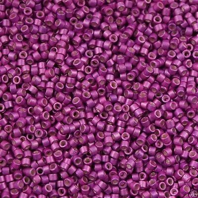 Miyuki Delica Seed Bead 11/0 Galvanize Semi-Matte Magenta 2-inch Tube DB1184