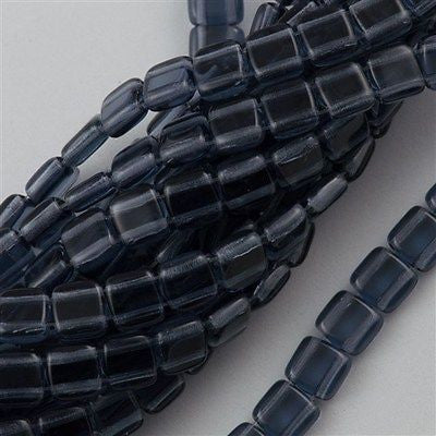 50 CzechMates 6mm Two Hole Tile Beads Montana Blue T6-30330