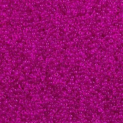 Miyuki Round Seed Bead 15/0 Transparent Dyed Fuchsia 2-inch Tube (1310)