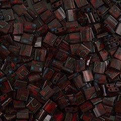 Miyuki Tila Seed Beads Opaque Red Picasso 7g Tube (4521)