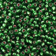50g Miyuki Round Seed Bead 11/0  Silver Lined Dyed Leaf Green (1661)