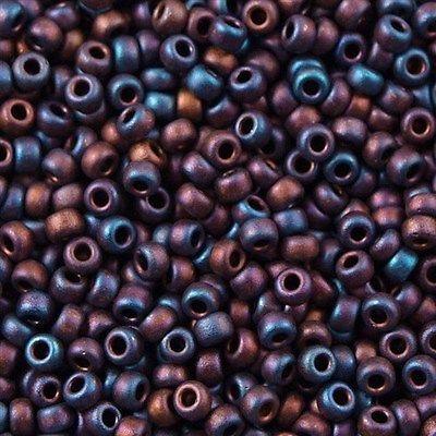 50g Miyuki Round Seed Bead 11/0 Matte Metallic Brown 11-2016