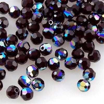 12 TRUE CRYSTAL 4mm Faceted Round Bead Garnet AB (241 AB)