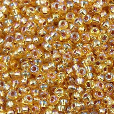 Miyuki Round Seed Bead 8/0 Silver Lined Gold AB 22g Tube (1003)