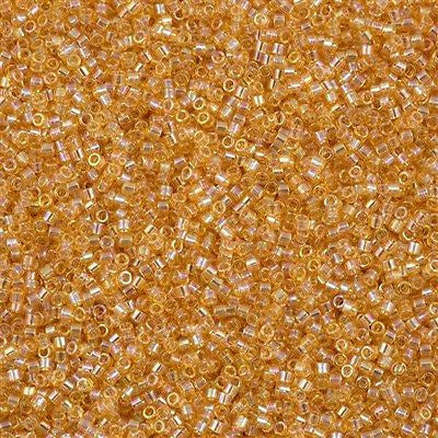Miyuki Delica Seed Bead 11/0 Light Amber AB 2-inch Tube DB100