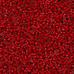 Miyuki Delica Seed Bead 11/0 Dyed Opaque Red 2-inch Tube DB791