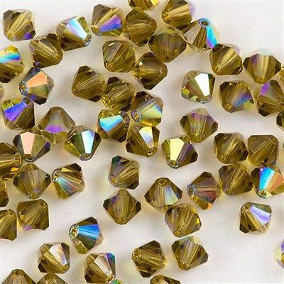 72 Preciosa Crystal 6mm Bicone Bead Gold Beryl AB (10430AB)
