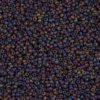 50g Miyuki Round Seed Bead 11/0 Matte Transparent Brown AB (135FR)