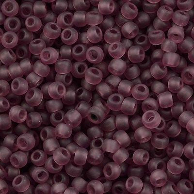 Toho Round Seed Bead 8/0 Transparent Matte Medium Amethyst 2.5-inch tube (6BF)