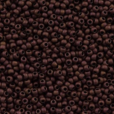 50g Toho Round Seed Beads 11/0 Matte Dark Bronze (222F)