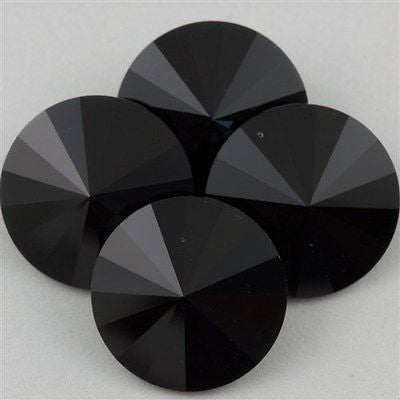 Four TRUE CRYSTAL 14mm Rivoli Jet (280)