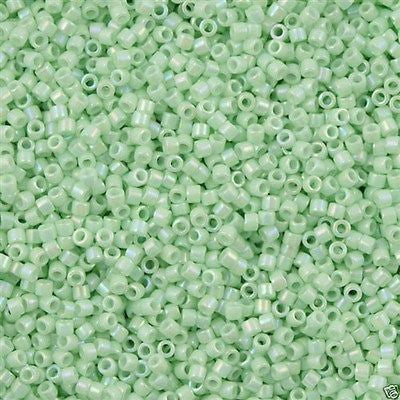 Miyuki Delica Seed Bead 11/0 Opaque Glazed Cool Mint AB 2-inch Tube DB1506