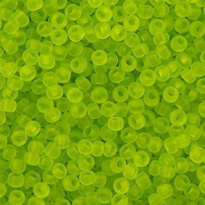 Toho Round Seed Bead 11/0 Transparent Matte Lime 2.5-inch Tube (4F)