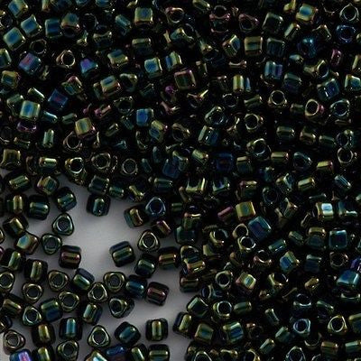 Miyuki Triangle Seed Bead 8/0 Metallic Green 15g TR8-453