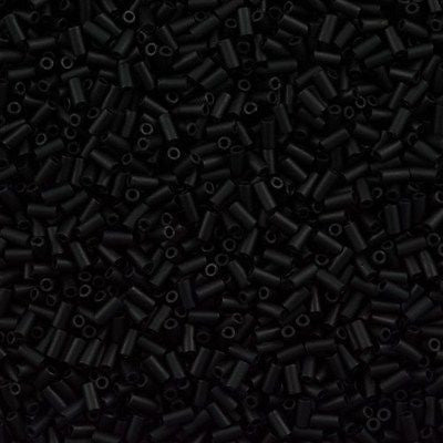 Miyuki 3mm Bugle Bead Opaque Matte Black 5-inch Tube (401F)