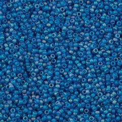 Miyuki Round Seed Bead 15/0 Matte Capri Blue AB 2-inch Tube (149FR)