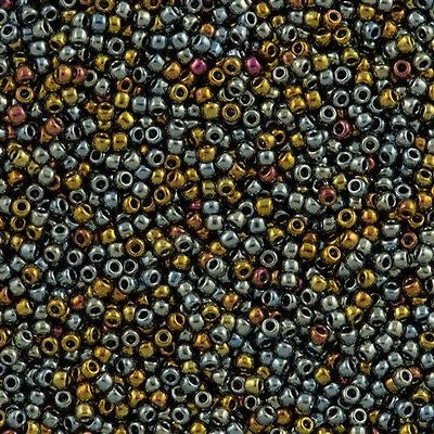 Toho Round Seed Bead 11/0 Galvanized Blue Gold 2.5-inch Tube (721)