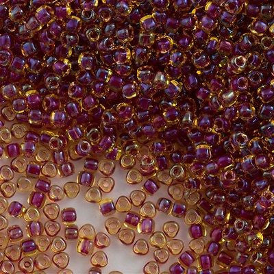 Miyuki Triangle Seed Bead 10/0 Red Lined Topaz 10g (1164)