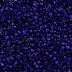 Miyuki Delica Seed Bead 11/0 Matte Transparent Dyed Royal Purple 2-inch Tube DB785