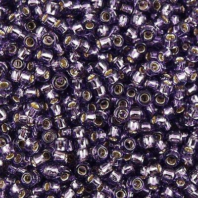 Toho Round Seed Bead 8/0 Silver Lined Amethyst 2.5-inch tube (39)