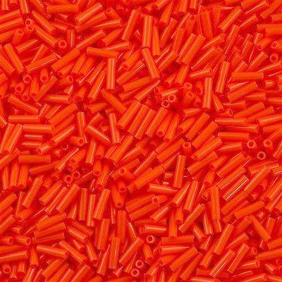 Miyuki 6mm Bugle Bead Opaque Orange 5-inch Tube (406)
