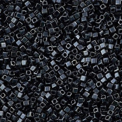 Miyuki 1.8mm Cube Seed Bead Metallic Gunmetal 8g Tube (451)