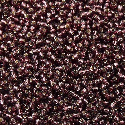 50g Miyuki Round Seed Bead 11/0 Silver Lined Dark Amethyst 11-13