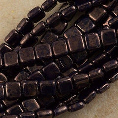 50 CzechMates 6mm Two Hole Tile Beads Navy Moon Dust T6-33410MD
