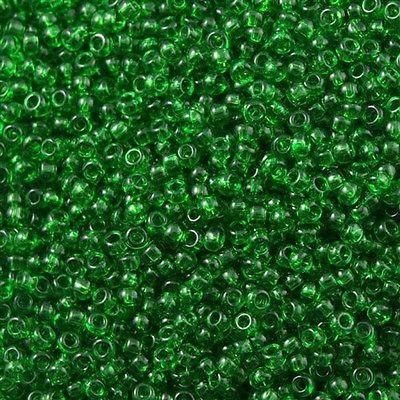 50g Toho Round Seed Bead 11/0 Transparent Medium Green (7B)