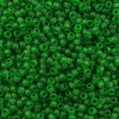 50g Toho Round Seed Bead 11/0 Transparent Matte Green Grass (7BF)