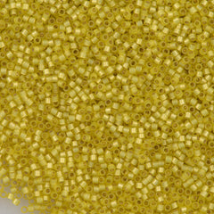 25g Miyuki Delica Seed Bead 11/0 Duracoat Dyed Semi-Matte Silver Lined Citron DB2187