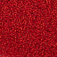 50g Miyuki Round Seed Bead 11/0 Matte Silver Lined Red (10F)