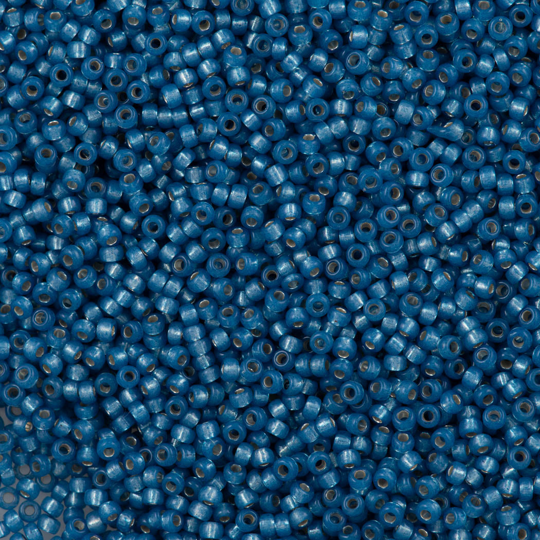 50g Miyuki Round Seed Bead 11/0 Silver Lined Dyed Dark Sky Blue (648)