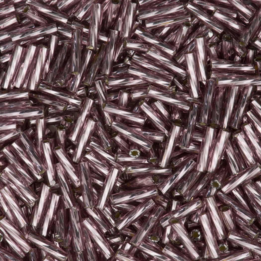 Toho 9mm Twisted Bugle Seed Bead Silver Lined Light Amethyst 15g (26)