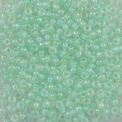Miyuki Round Seed Bead 6/0 Inside Color Lined Mint AB 20g Tube (271)