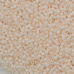 25g Miyuki Delica Seed Bead 11/0 Opaque White Glazed Blushed White DB1490