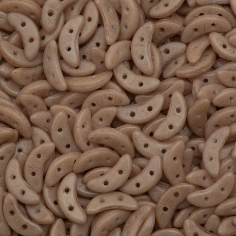 CzechMates 3x10mm Two Hole Crescent Opaque Iced Coffee Beads 15g (00060PS)