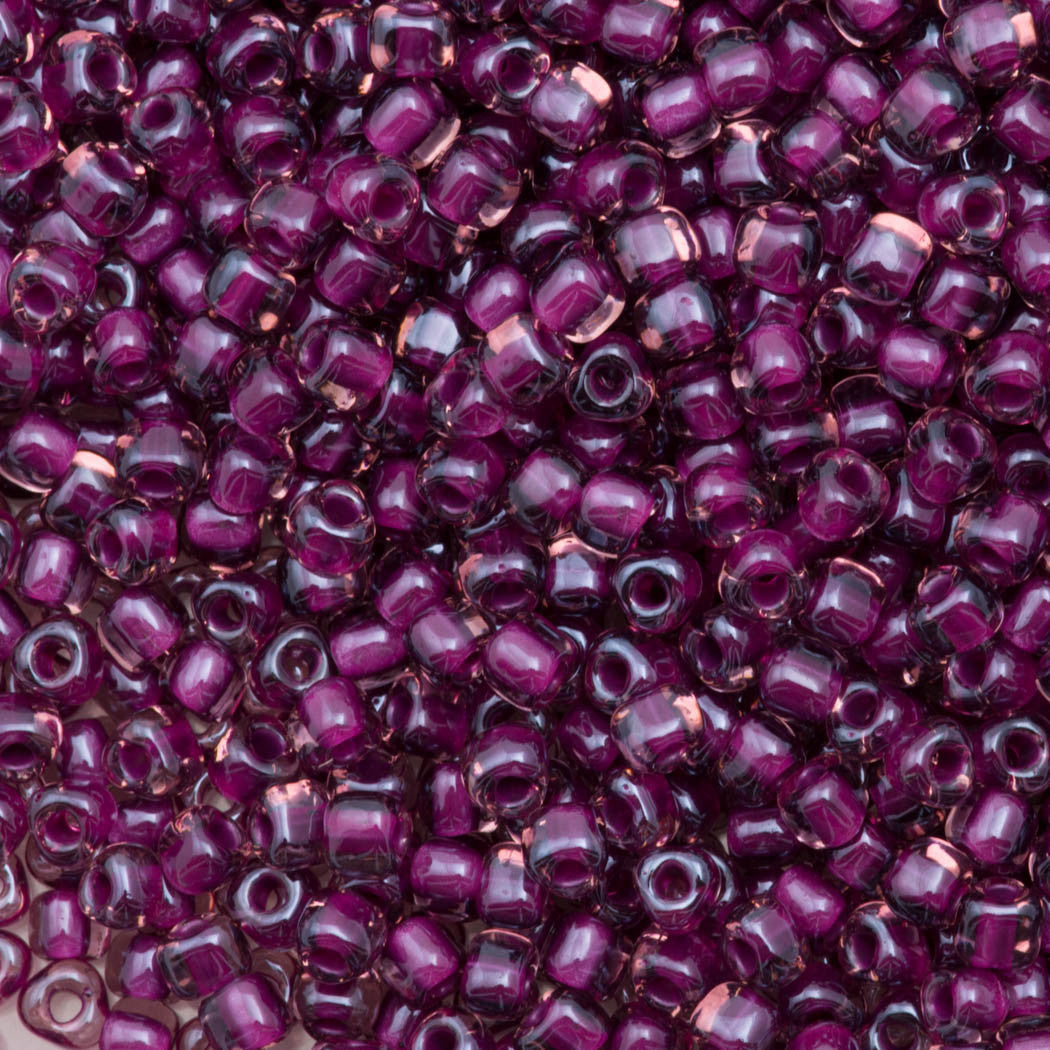 Miyuki Triangle Seed Bead 8/0 Rose Inside Color Lined Raspberry 10g (1834)