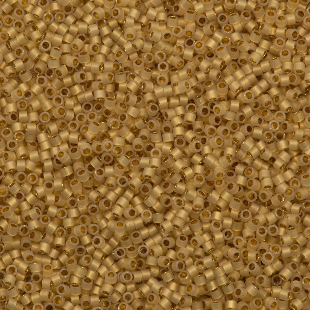 25g Miyuki Delica Seed Bead 11/0 24kt Gold Lined Opal DB230