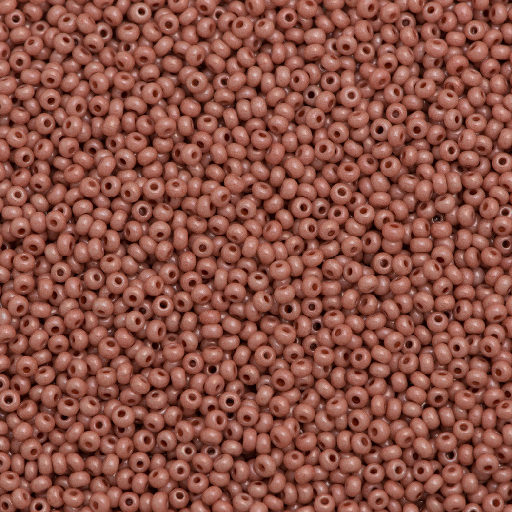 50g Czech Seed Bead 10/0 Opaque Terra Dusty Rose (07633)