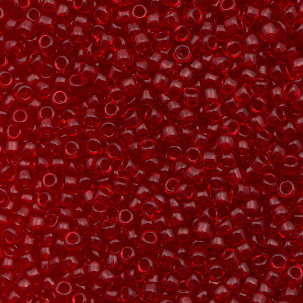 Toho Round Seed Bead 8/0 Transparent Garnet 2.5-inch tube (5C)