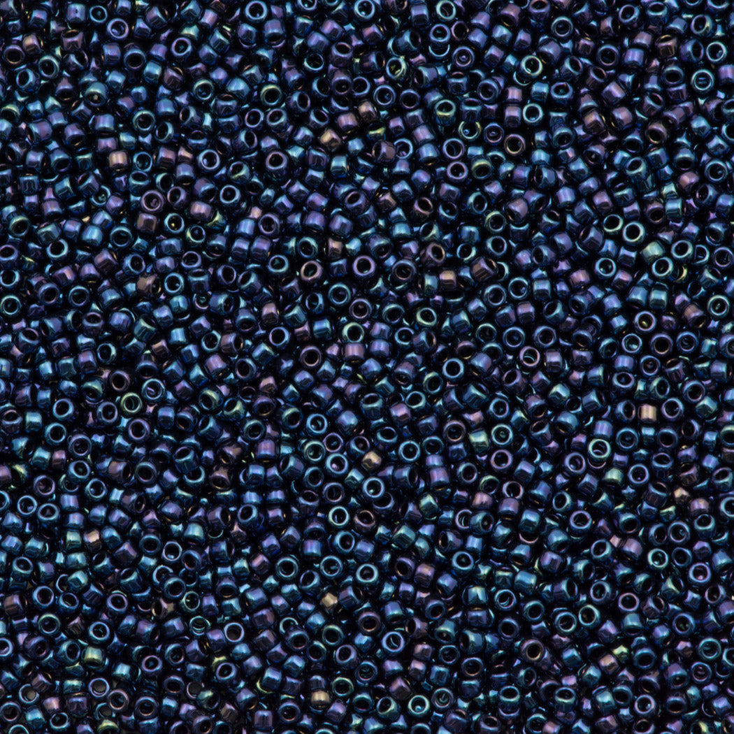 Toho Round Seed Bead 15/0 Metallic Navy Iris 2.5-inch Tube (88)